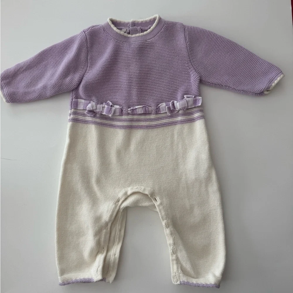 Beautiful Baby Onsie Purple and Cream Kids One Piece​